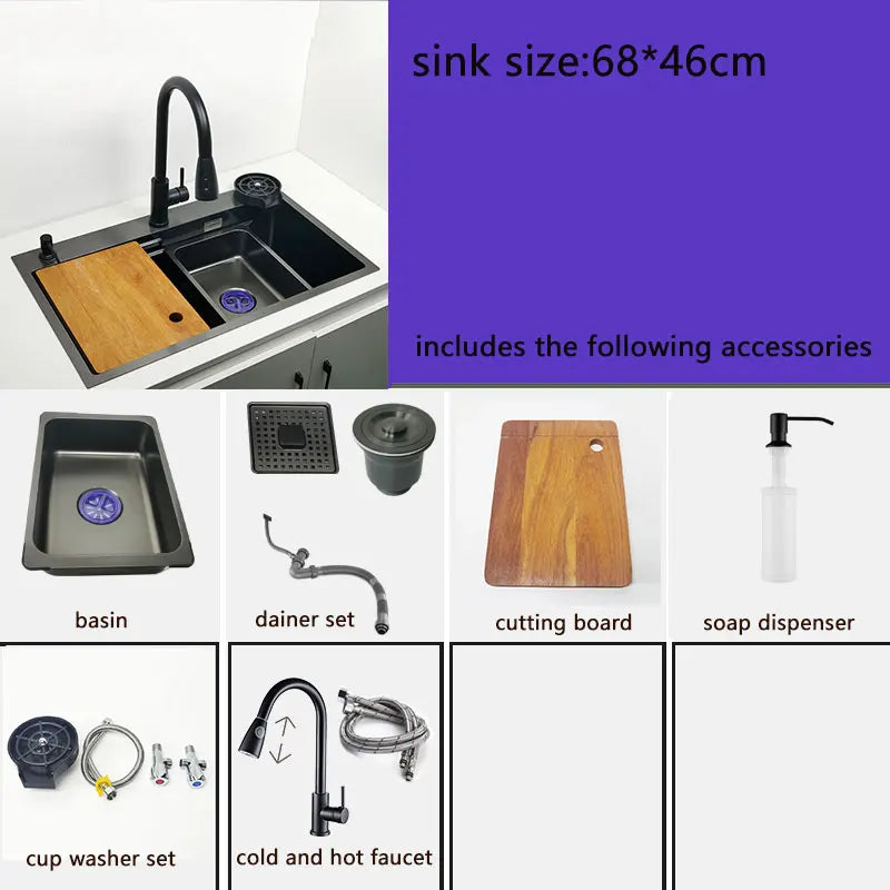 Nano Sink Matte Black Above Mount Washing Basin