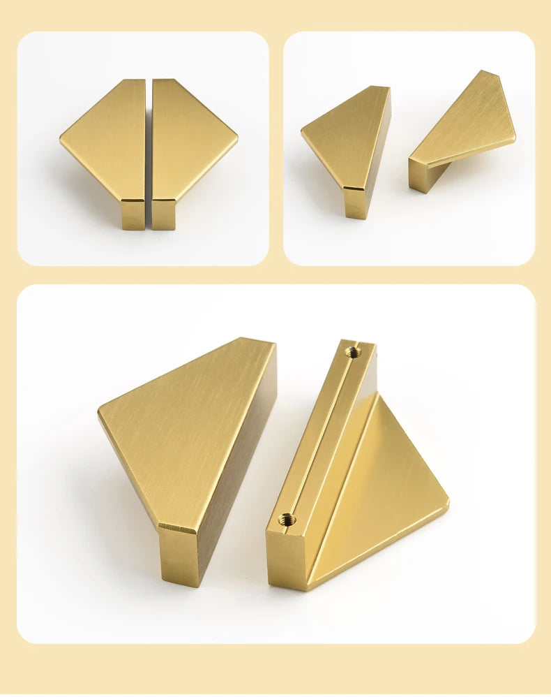 Brushed Brass Gold Drawer Small Handle Half Moon
