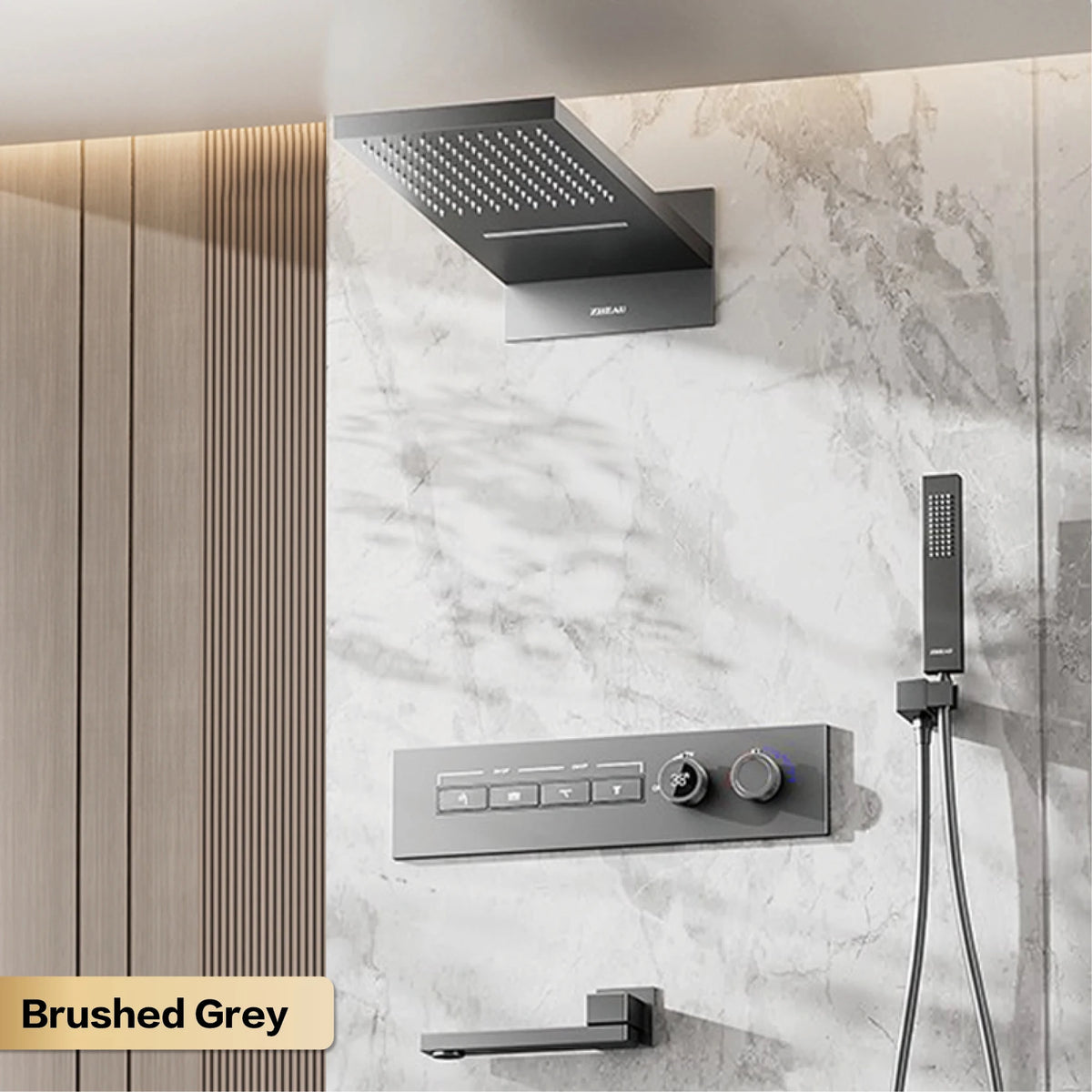 Modern Brushed Gold Brass Led Digital Ceiling Embedded