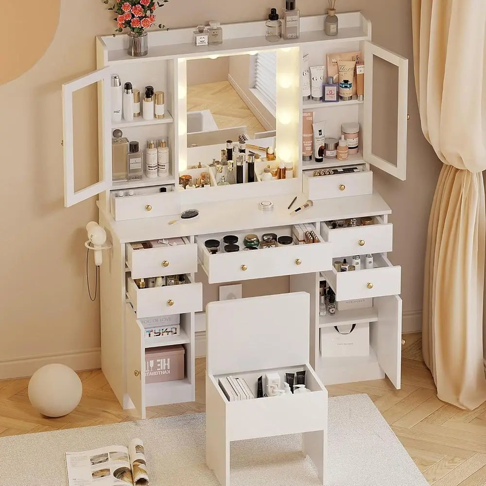 Vanity Table Adjustable Color Lighting Suitable Women Bedrooms