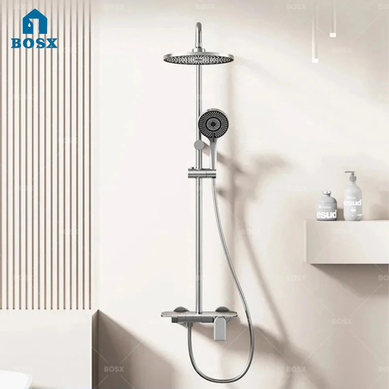 Bathroom Cold Water Boosting Shower Rainfall Pressure Piano