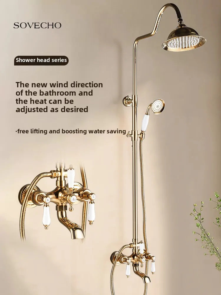 Vintage French Style Dual Handle Tub Faucet Shower