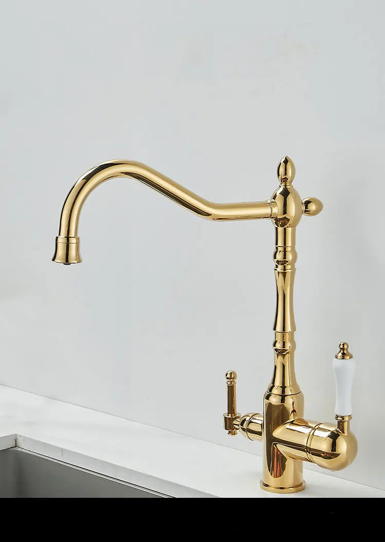 French Brass Light Luxury Three In One Pure