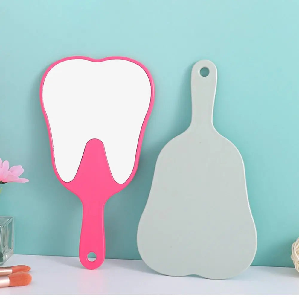 1pc Tooth Shaped Handheld Mirror Cute Makeup Mirror