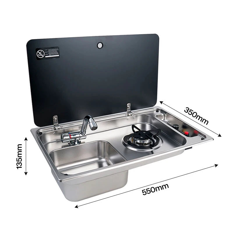 Rv Sink One Burner Gas Stove /Cold Faucet