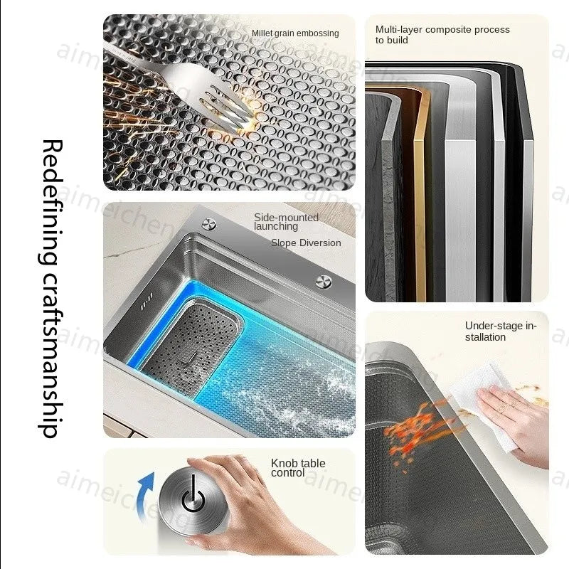 304 Stainless Steel Sink Silver Large Slot Wash