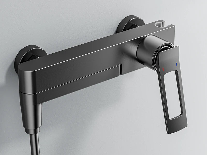 Black Waterfall Bathtub Shower Faucets Wall Mount Shower