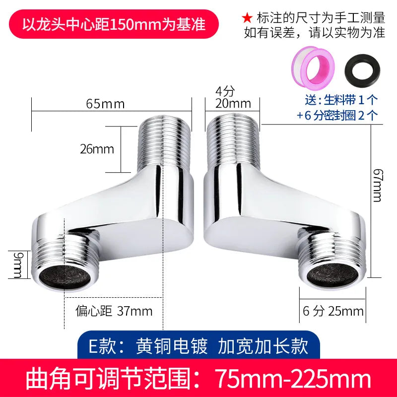 2pcs Solid Brass Wall Mounted Replacement Angle Valve