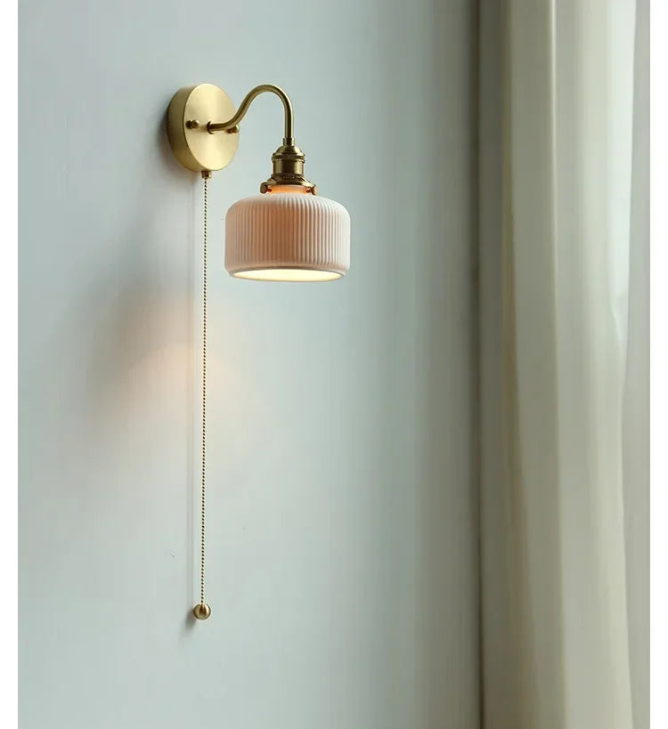 Ceramic Modern Wall Lamp Beside Pull China Switch