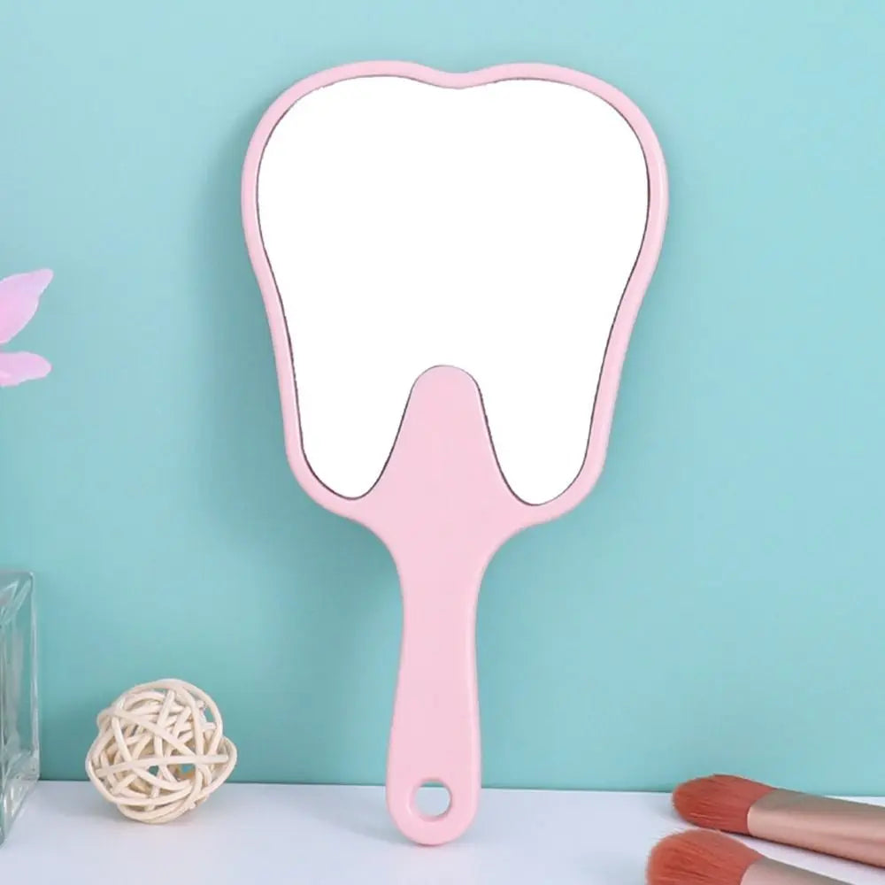 Pvc Hand Mirror Handle Cute Tooth Shape Mirrors