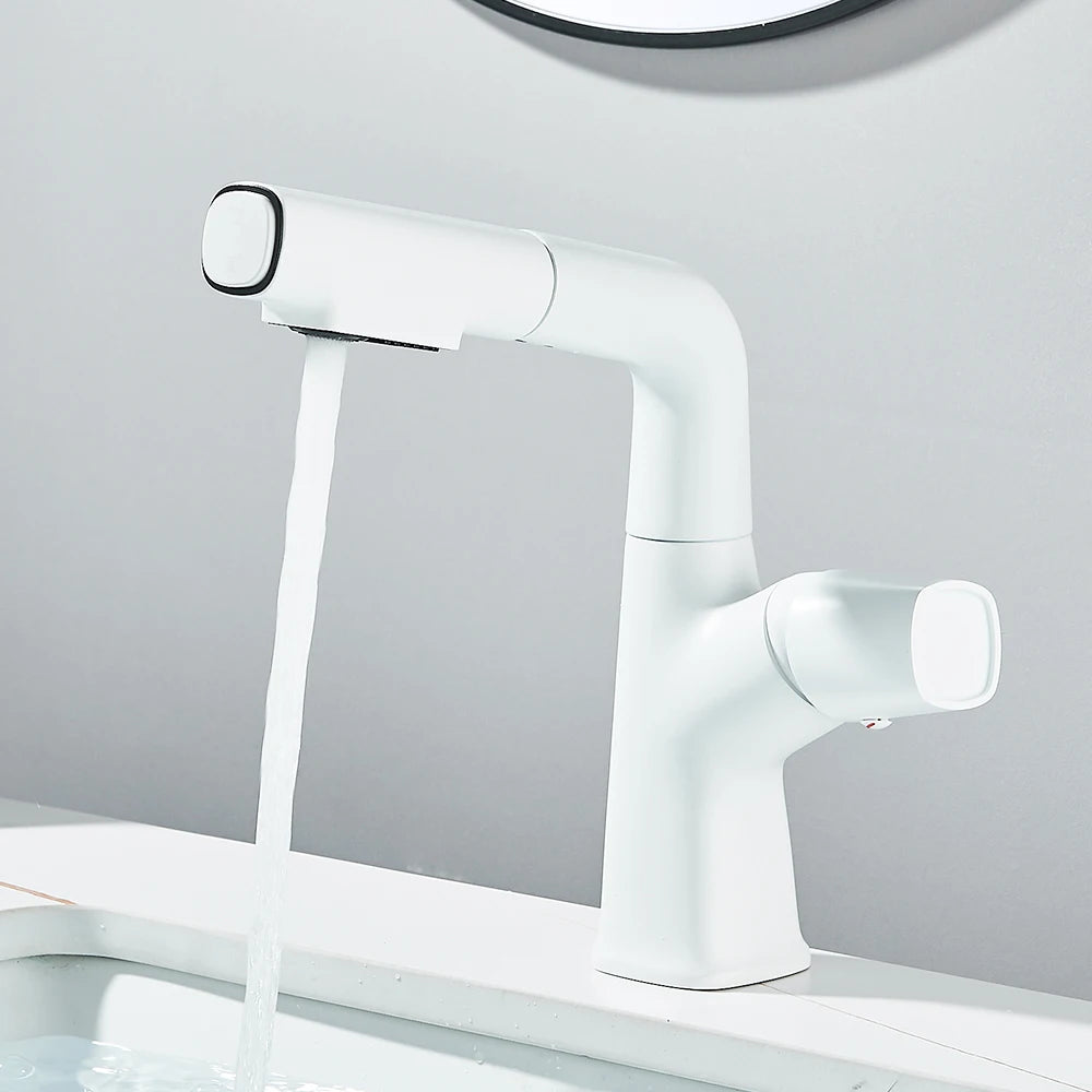 Bathroom Sink Faucet Lift Up Down Stream Sprayer