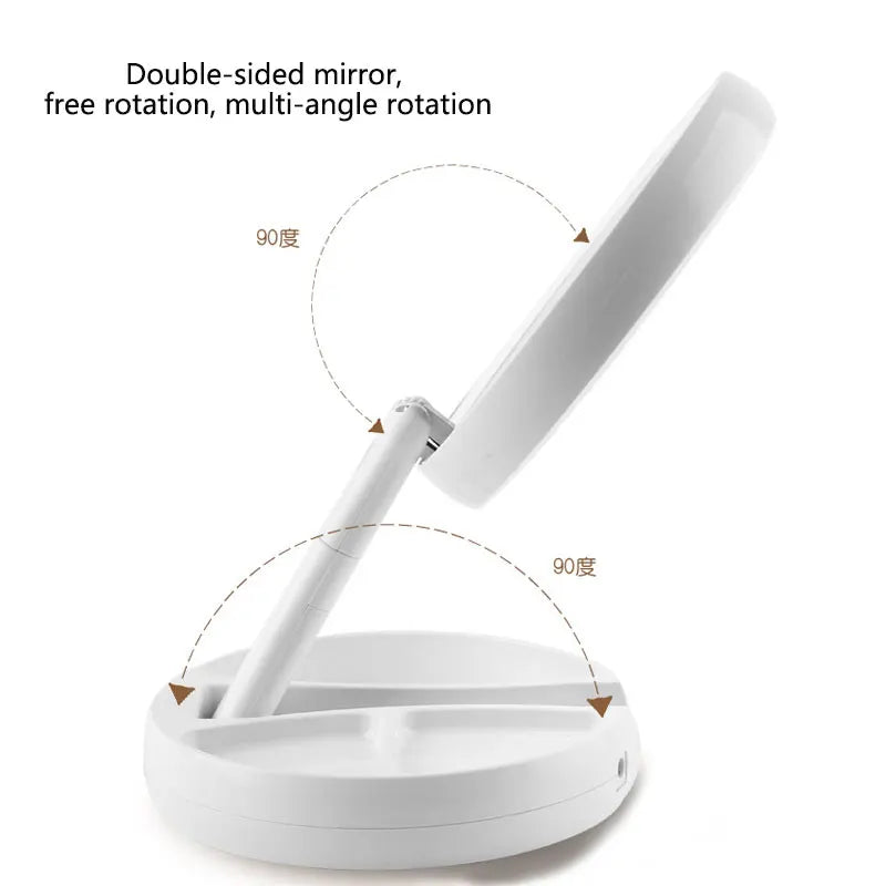 Flexible Foldable 1x 10x Magnifying Vanity Mirror Led