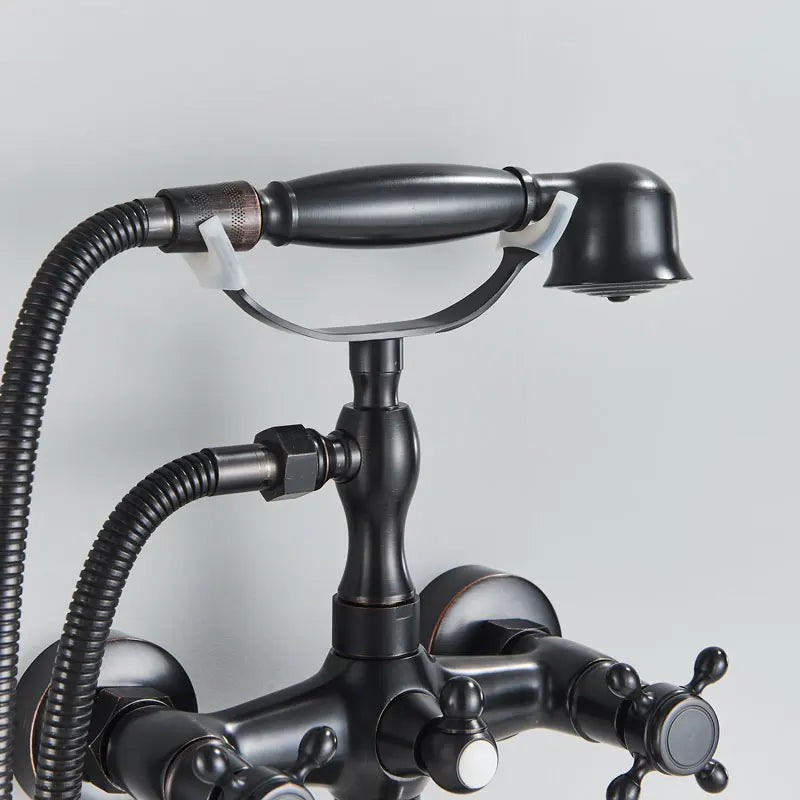 Antique Brass Bathtub Shower Faucet Bronzed Bath Shower