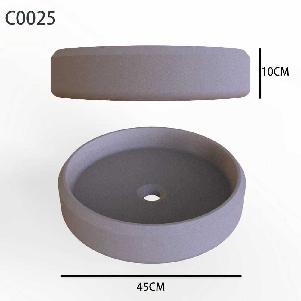Circular Concrete Sink Silicone Mold Bathroom Square Sink