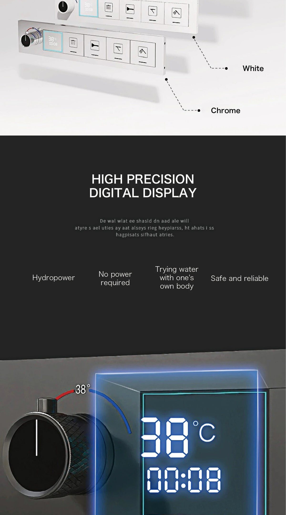 Gun Gray Brass Ceiling Constant Temperature Shower System