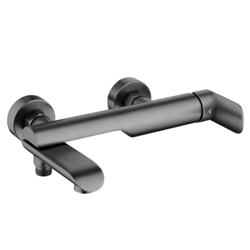 Brass Wall-Mounted Shower Faucet Handle Tap White Chrome