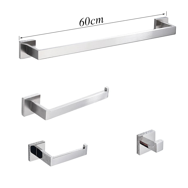 Chrome Stainless Steel Bathroom Hardware Bathrobe Shelf 40cm