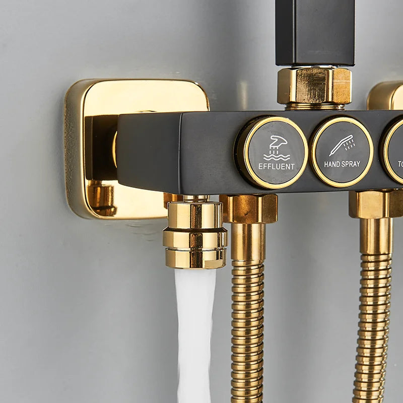 Ulgksd Thermostatic Shower Faucet Full Bathroom Rainfall Mixer