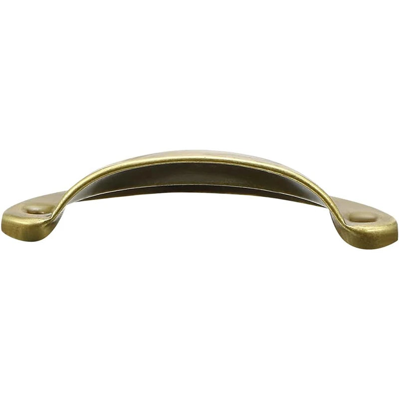 10pcs Antique-Style Yellow Bronze Drawer Shell Handles Iron