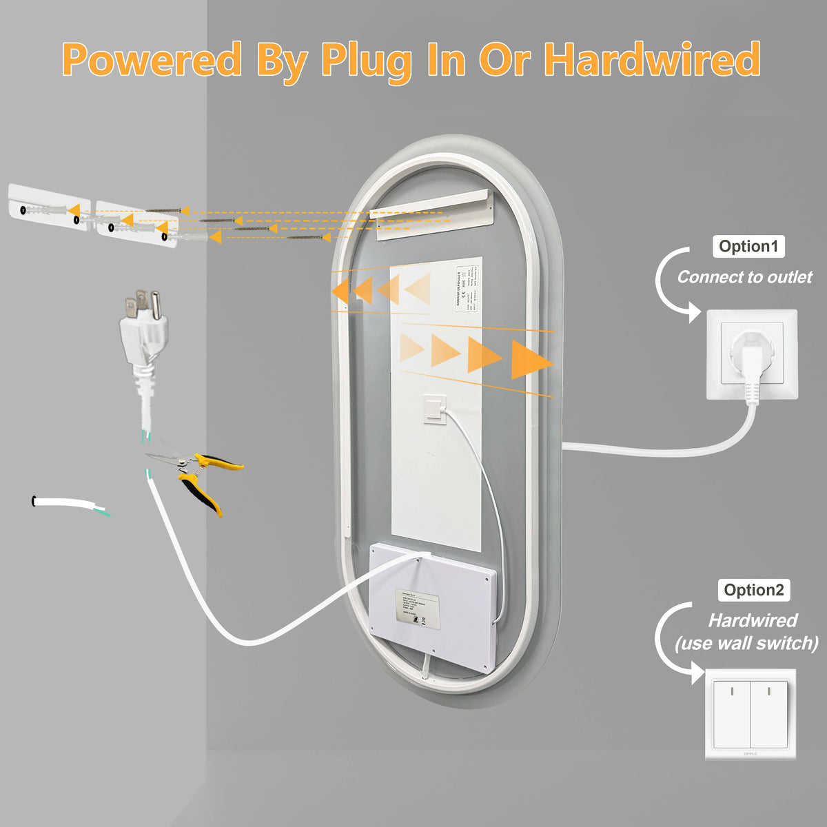 Led Bathroom Mirror Smart Anti-Fog Dimmable Led Lighted