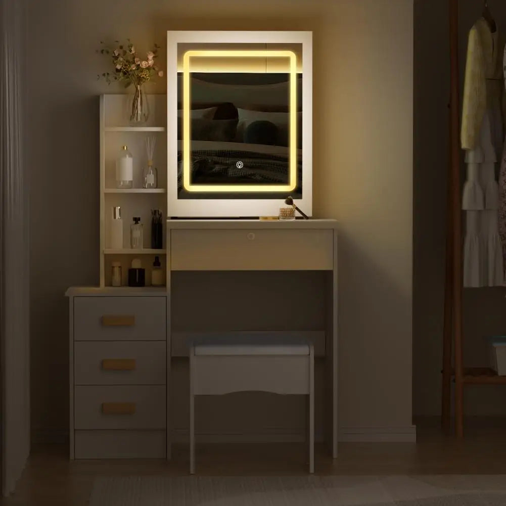 Bedroom Dressing Table Vanity Desk Sliding Mirror Lights