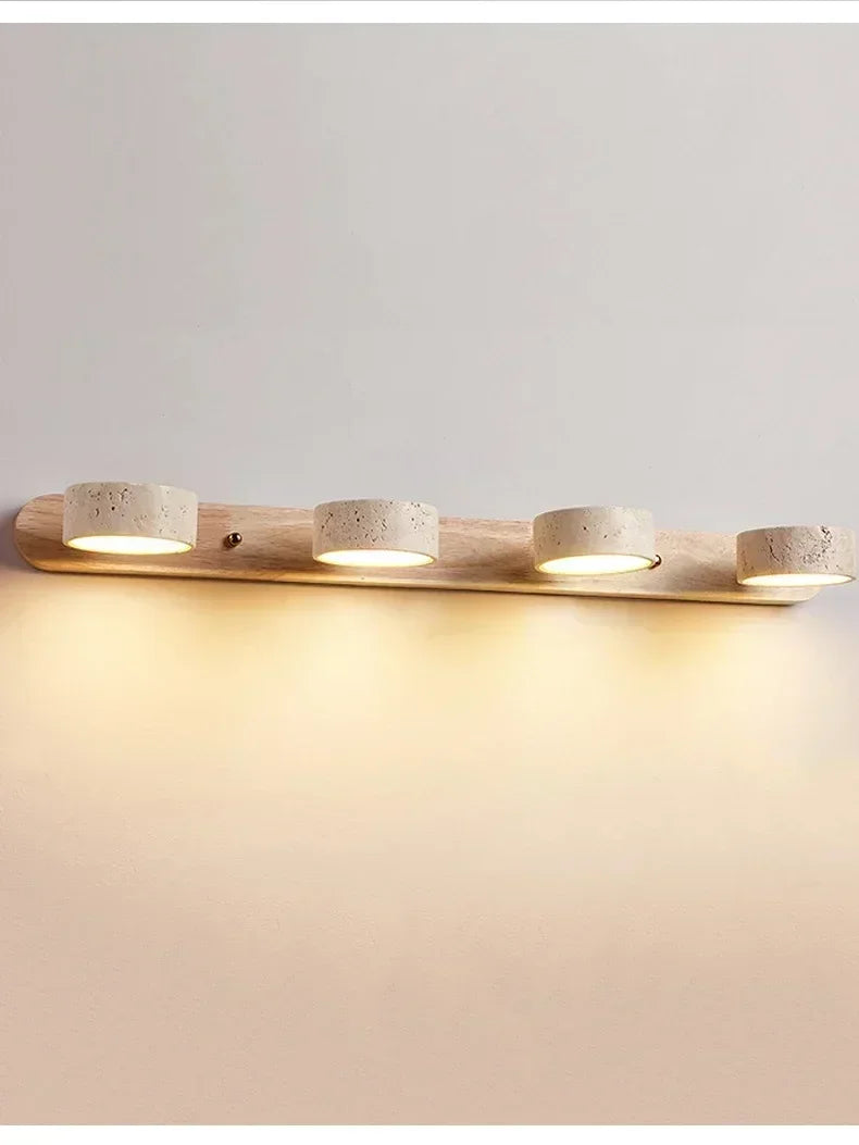 Rotatable Led Vanity Mirror Light Wabi Sabi Travertine