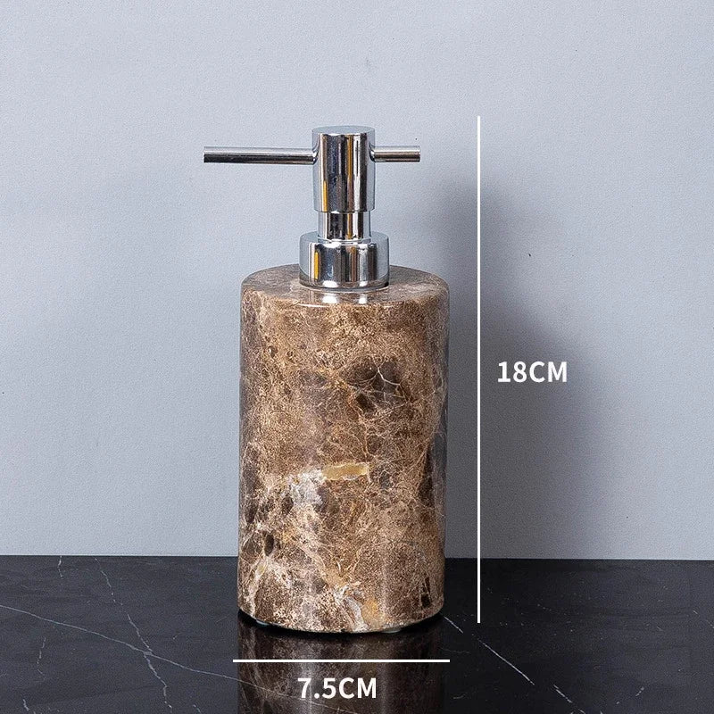 Dark Natural Marble Bathroom Brown Luxury Toothbrush Holder