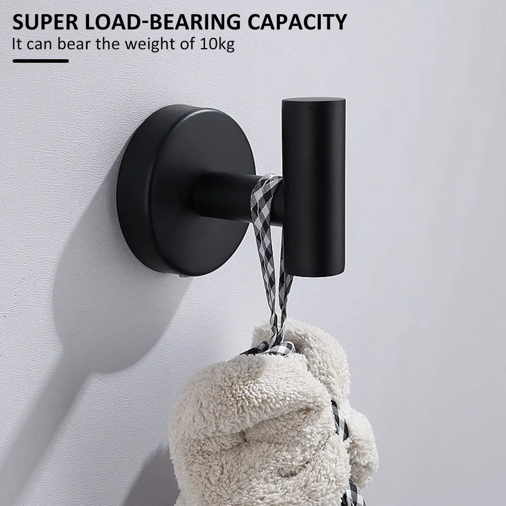 2pcs Polished Bathroom Towel Hooks Stainless Steel Coat