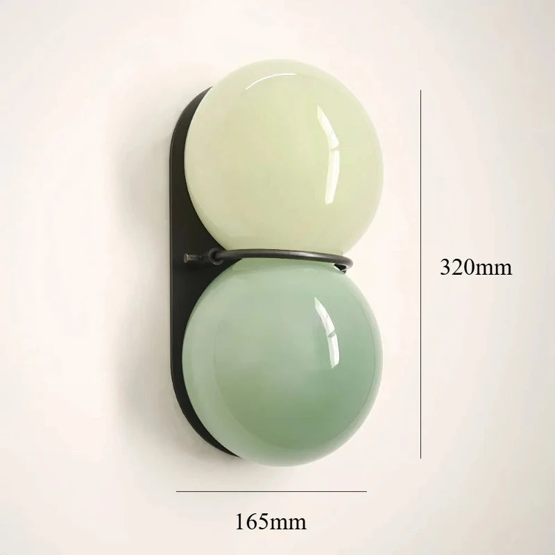French Cream Mid-Century Green Wall Sconce Vintage Ambient
