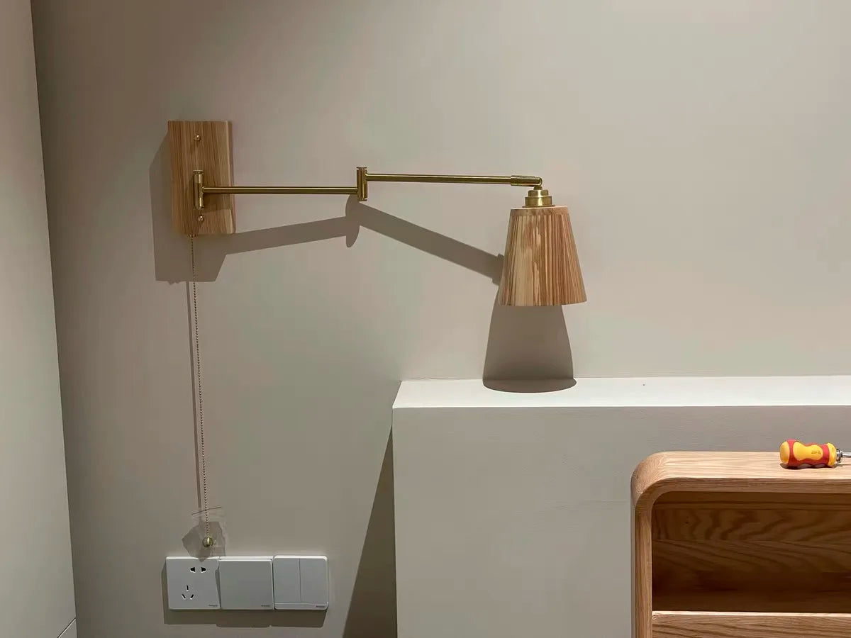 Iwhd Walnut Ash Wood Led Wall Lamp Sconce