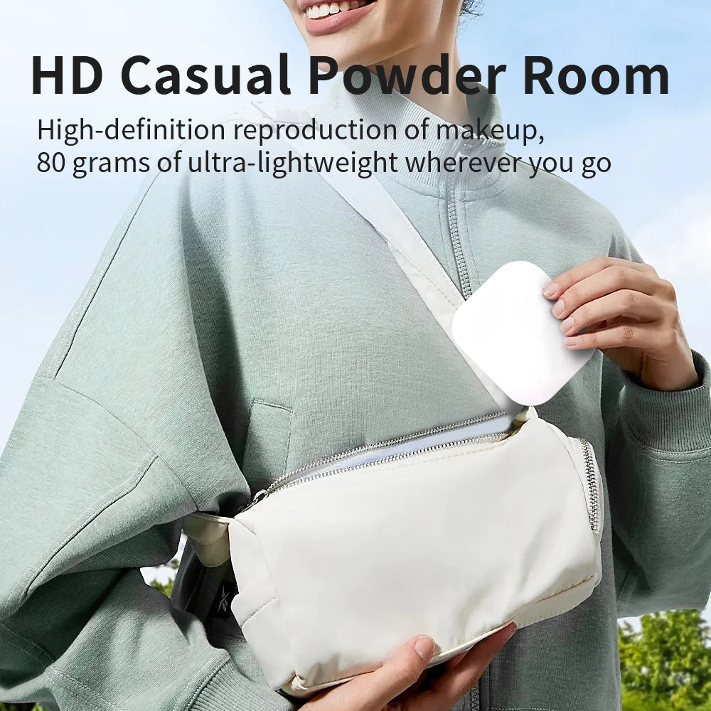 2x Magnifying Compact Vanity Makeup Mirror Lights Travel