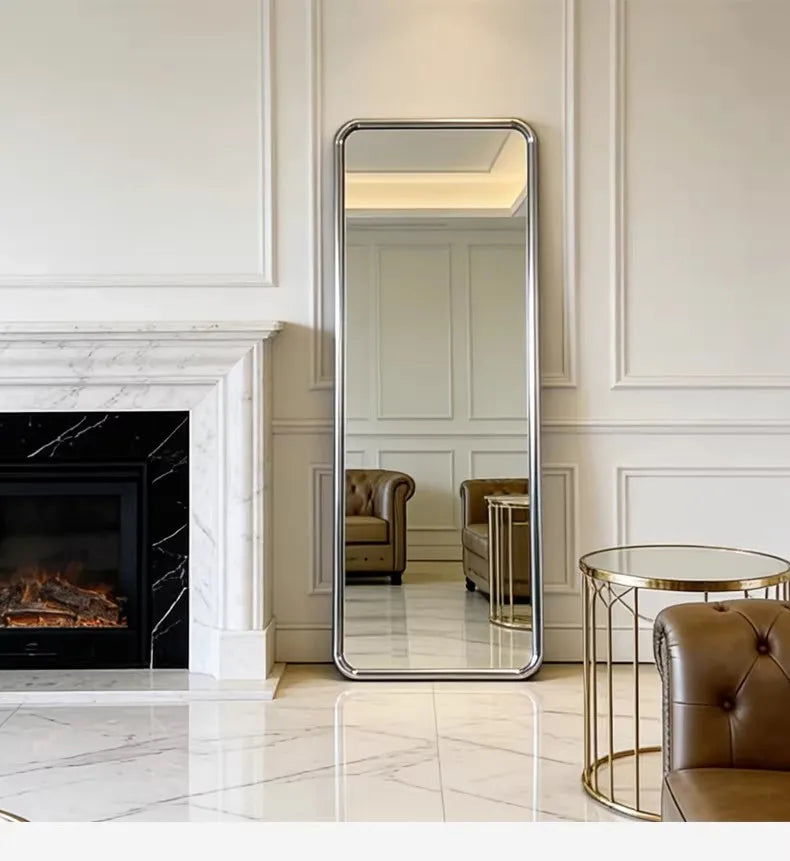 Minimalist Furniture Living Room Silver-Framed Full-Length