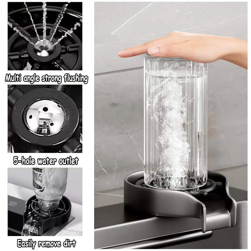 Stainless Steel Sink Waterfall-Style Pull-Out Faucet Large