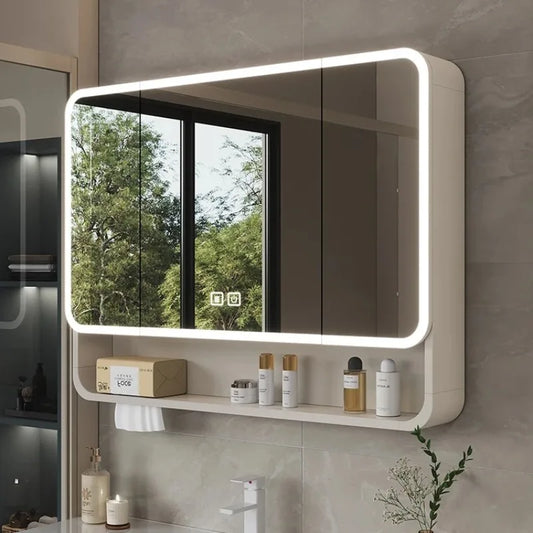 Smart Led Bathroom Mirror Cabinet - Space Aluminum