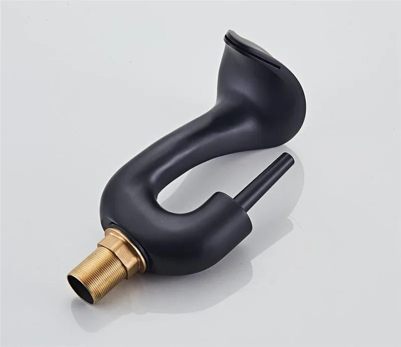 Tuqiu Black Bathroom Faucet Brass Gold Basin Faucet
