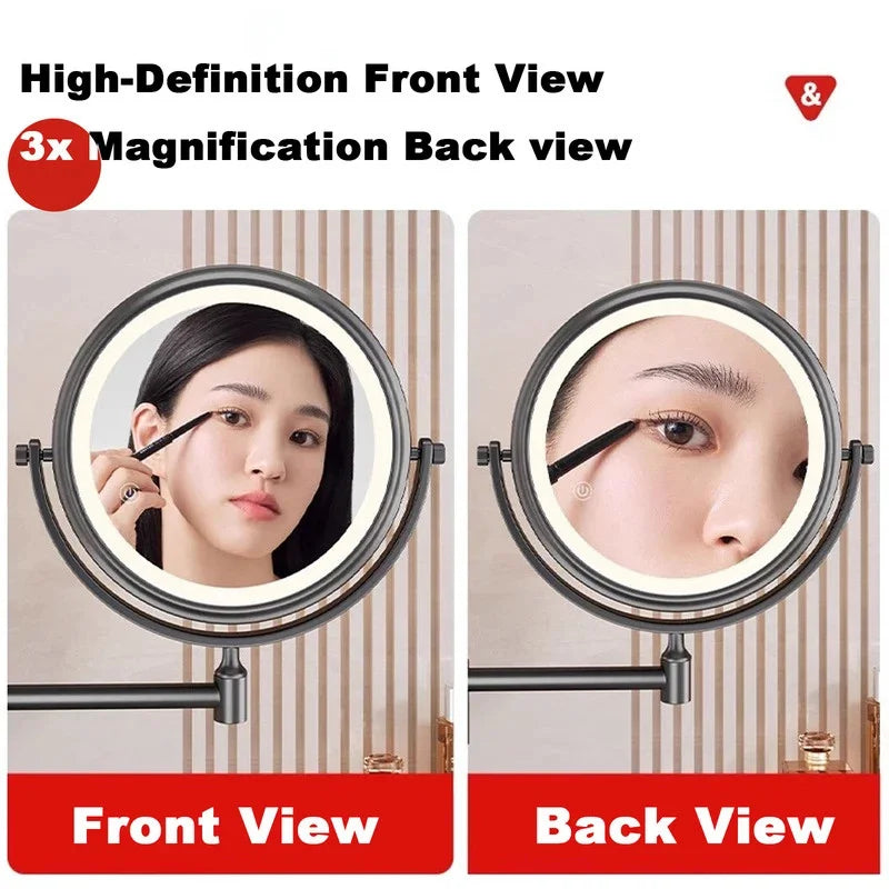 6/8 Inch Wall Mounted Makeup Mirror Extending Folding