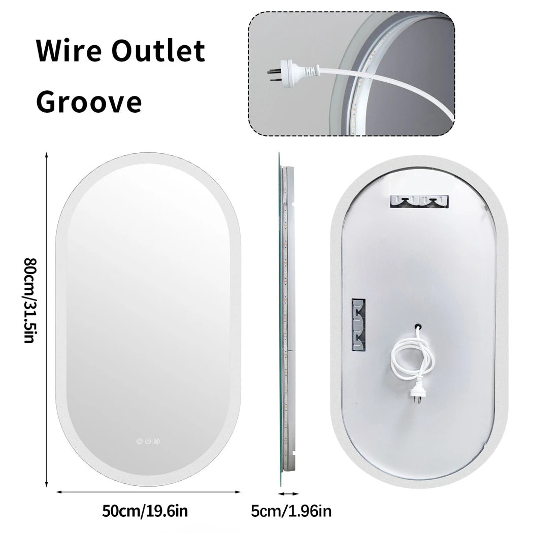 Oval Led Bathroom Mirror Smart Mirrors Dimmable Colors