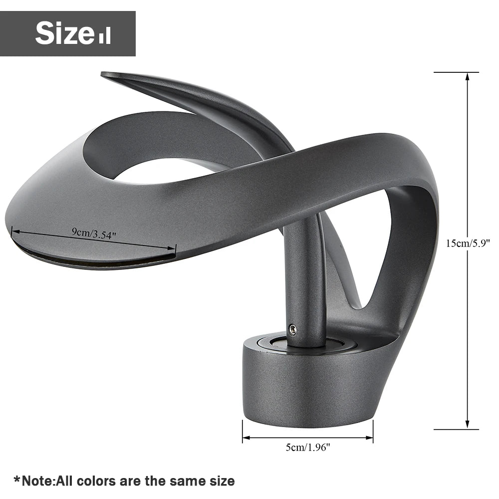 Rozin Luxury Black Basin Faucet Grey Bathroom Waterfall