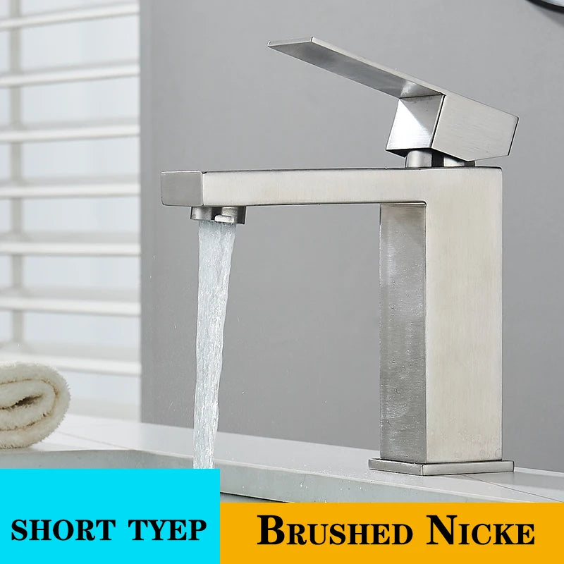 Grey Bathroom Faucet Cold Water Sink Mixer Tap