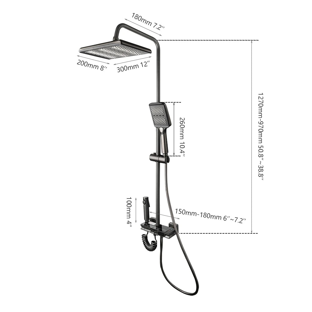 Zappo Led Digital Display Shower System Bathroom Shower