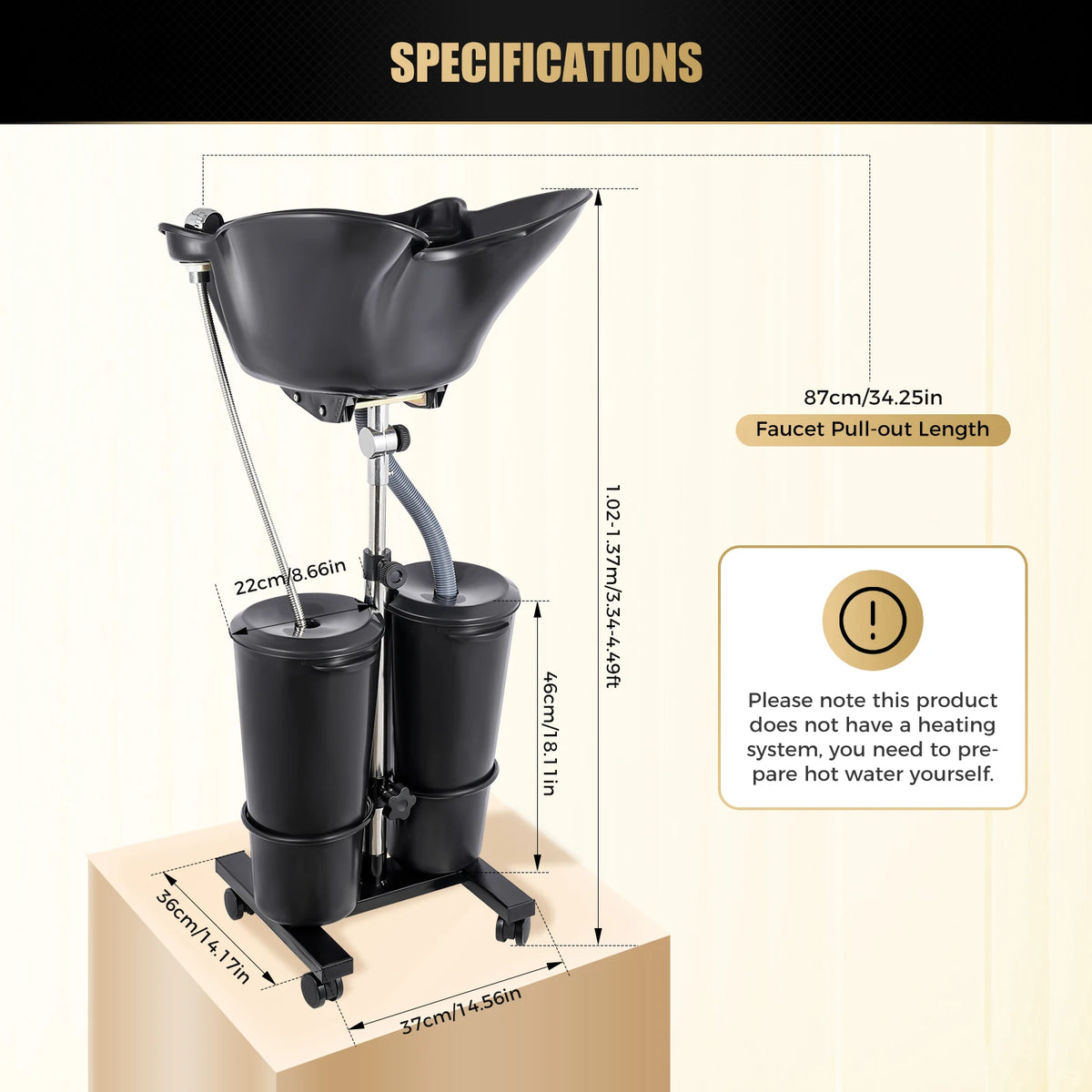 Shampoo Bowl Electric Pump & Dual-Bucket Hair Washing