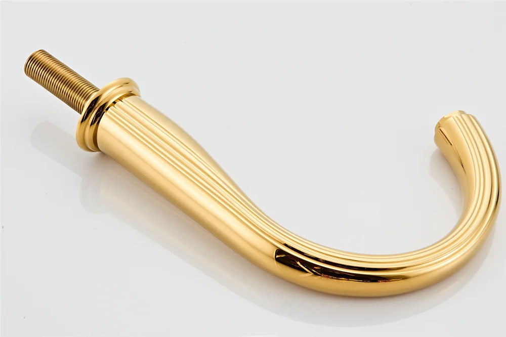 Gold Red Rose Basin Faucet Widespread Sink Tap