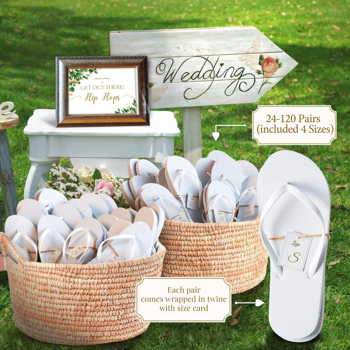 24/36 Pairs Wedding Flip Flops Guests Soft Wedding