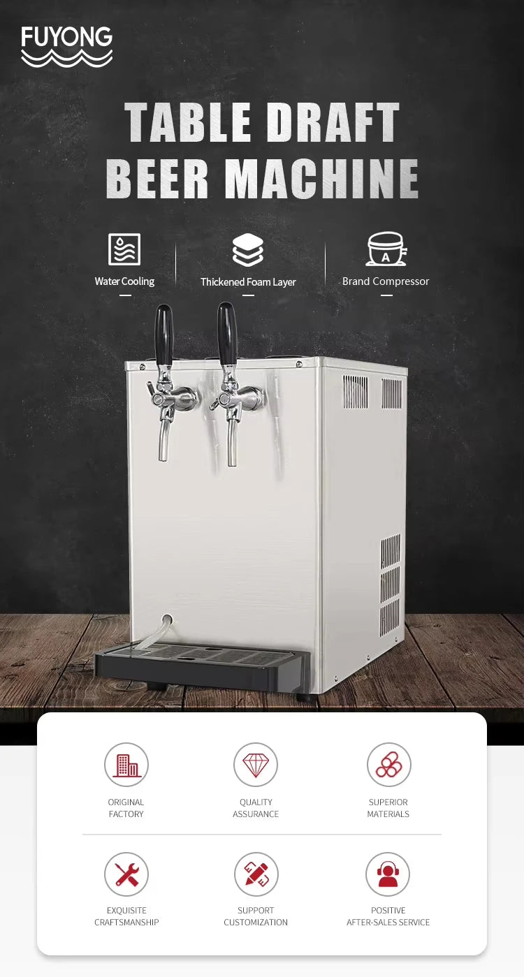 Countertop Draft Beer Cooler - Dual/Single Tap Stainless