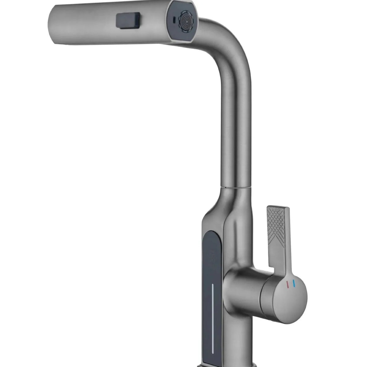 Gun Metal Gray Pull Out Faucet Ledtemperature Display