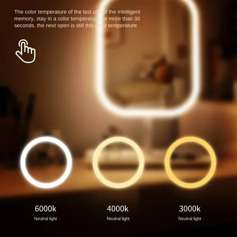 Touch Control Led Makeup Mirror Dimmable Light Modes