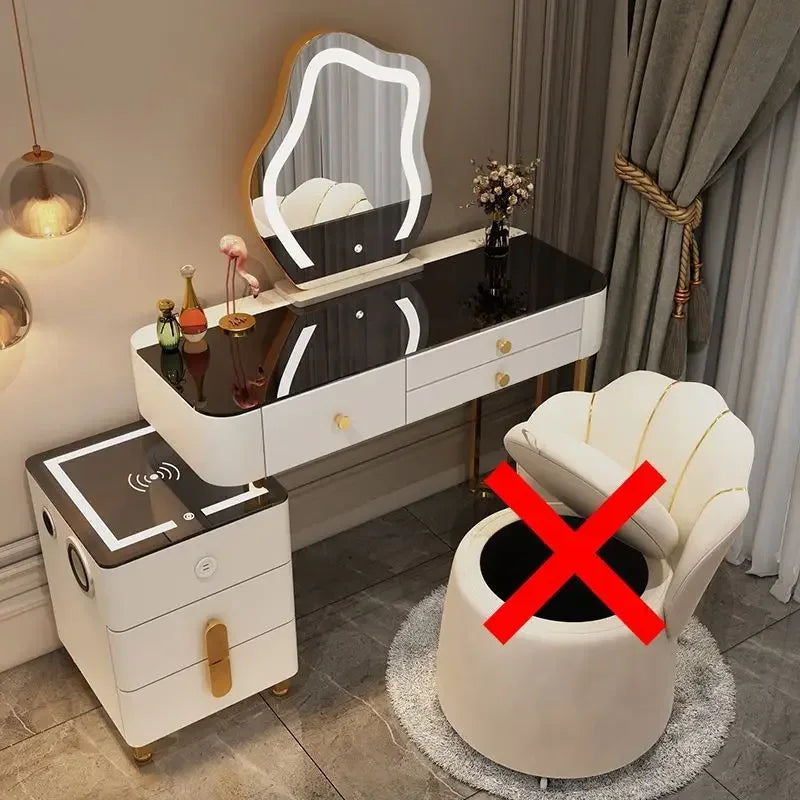 Nordic Glass Luxury Dressing Table Smart Wireless Charging