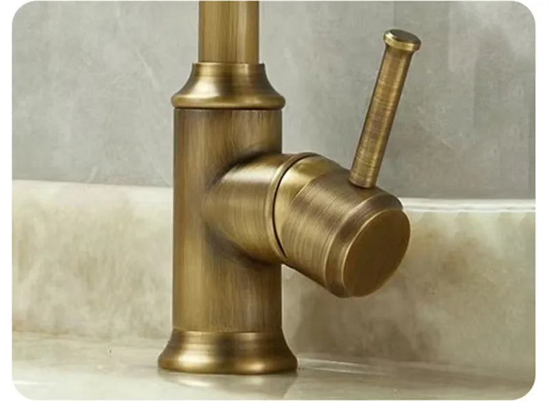 Antique Bronze Bathroom Faucet Brass Basin Faucets &