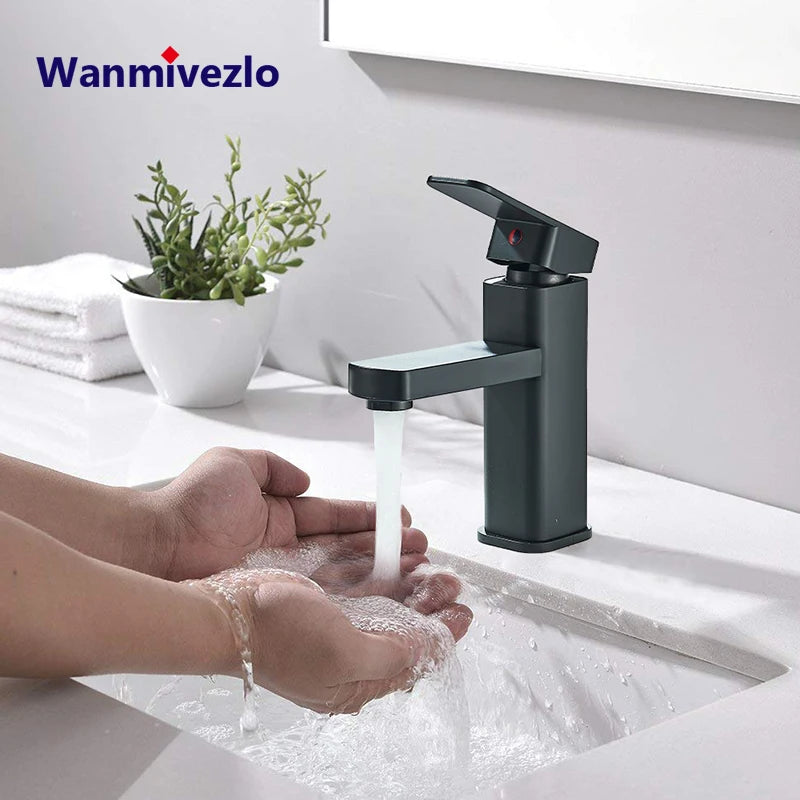 Black Bathroom Sink Faucet Basin Mixer Faucets Cold