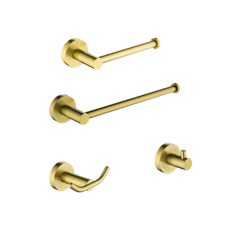 Bathroom Hardware Brushed Gold Toilet Brush Holder Robe